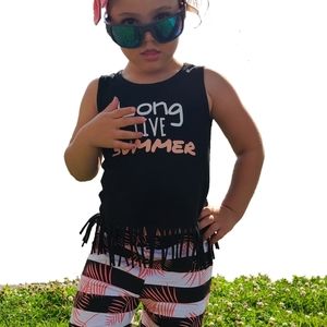 "Long Live summer" 3 pcs outfit, girls sumer